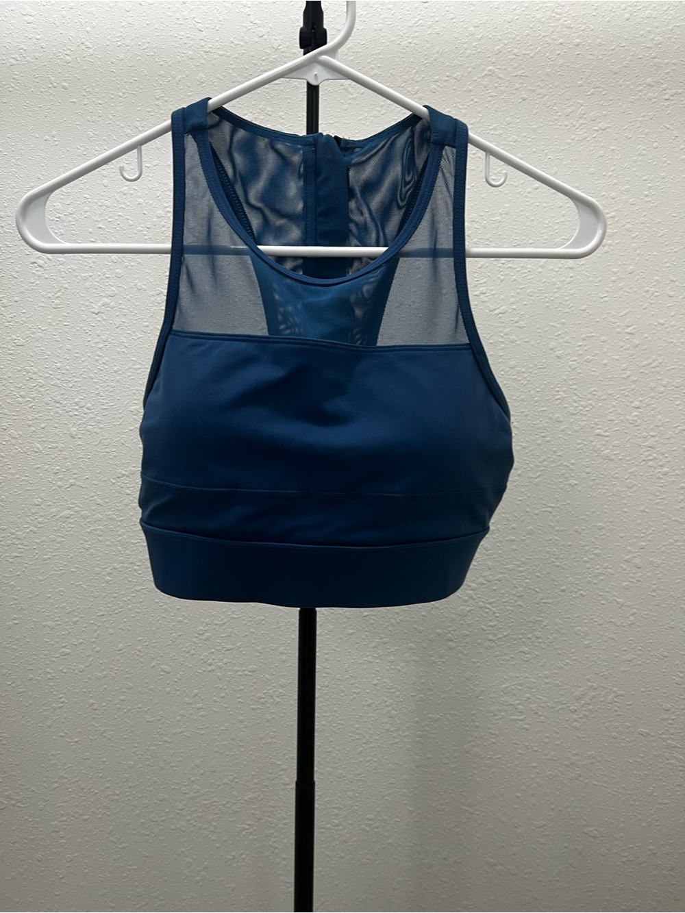 ZYIA Navy High-Neck Mesh-Back Sports Bra